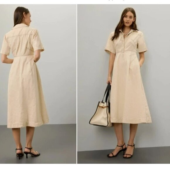 Rosetta Getty Bone Shirtdress Size 2 **READ FLAW** - Picture 1 of 7